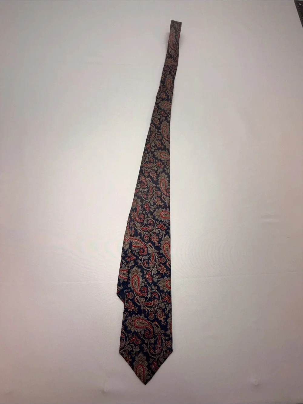 Vintage Lands’ End  Direct Merchants 100% Silk Paisley Necktie Made in USA